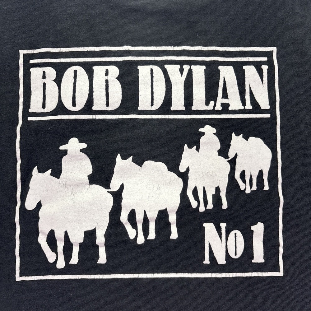 Bob Dylan Double-Sided Vintage Graphic Black T-Shirt Men's SM No 1 Cowboy Star - Picture 9 of 9